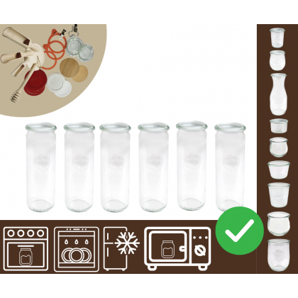 Słoiki WECK 6szt/ żaroodporny słoik 600ml CYLINDER