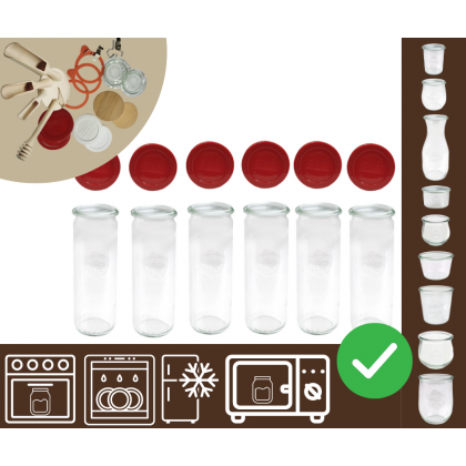 Słoiki WECK 6szt/ silikonowe wieko słoik 600ml CYLINDER