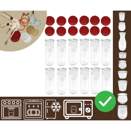 Słoiki WECK 12szt/ silikonowe wieko słoik 600ml CYLINDER