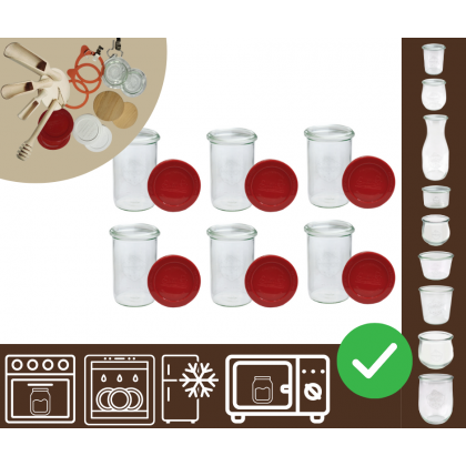 Słoiki WECK 6szt/ silikonowe wieko słoik 1050ml 1l MOLD