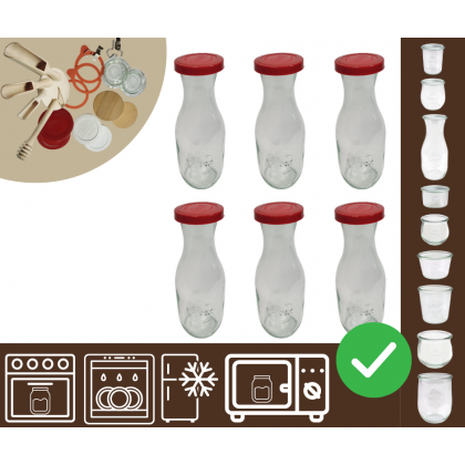 Słoiki WECK 6szt/ silikonowe wieko KARAFKA 1l 1062ml BUTELKA