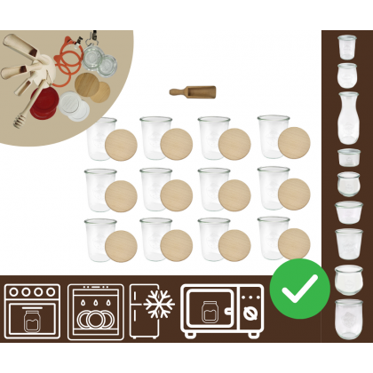 Słoiki WECK 12szt/ drewniane wieko, miarka słoik 850ml MOLD
