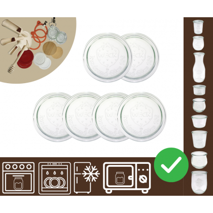 Słoiki WECK 6szt/ szklane wieko 100mm do SŁOIK WECK