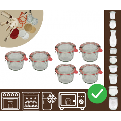 Słoiki WECK 6szt / szkl. wieko,gumka, bl słoik 200ml MOLD