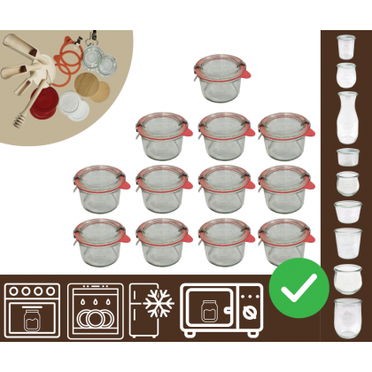 Słoiki WECK 12szt / szkl. wieko,gumka, bl słoik 200ml MOLD