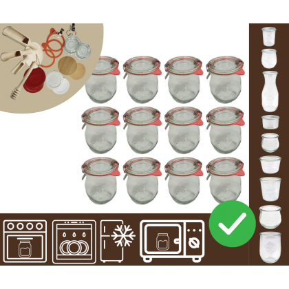 Słoiki WECK 12szt/ szkl. wieko,gumka, bl słoik 220ml TULIP