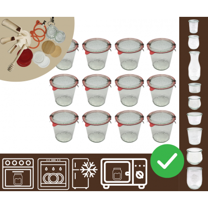 Słoiki WECK 12szt/ szkl. wieko,gumka, bl słoik 580ml MOLD