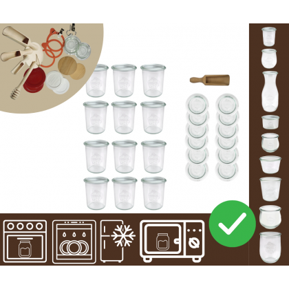 Słoiki WECK x12 / szklane wieko, miarka słoik 160ml MOLD