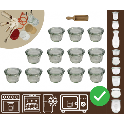 Słoiki WECK 12szt / szklane wieko, miarka słoik 200ml MOLD