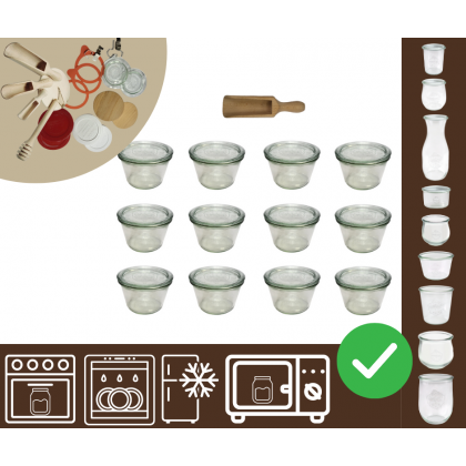 Słoiki WECK 12szt/ szklane wieko, miarka słoik 370ml MOLD