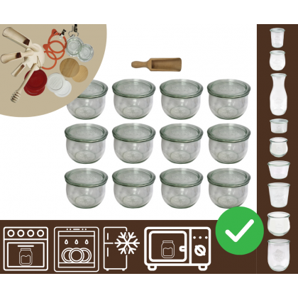 Słoiki WECK 12szt/ szklane wieko, miarka słoik 580ml TULIP