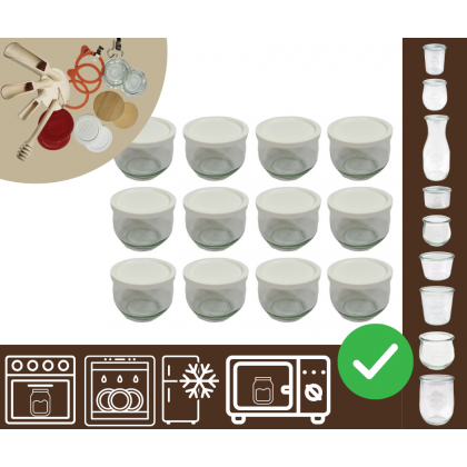 Słoiki WECK 12szt/ plastikowe wieko słoik 370ml TULIP