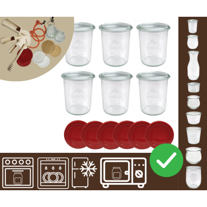 Słoiki WECK x6 / silikonowe wieko słoik 160ml MOLD
