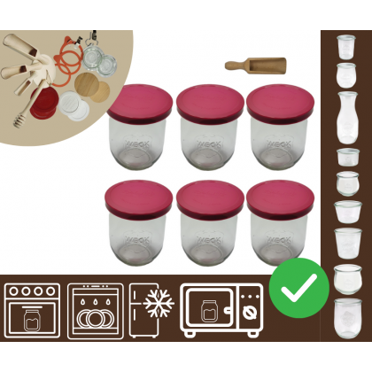 Słoiki WECK 6szt/ silikonowe wieko, miarka słoik 1l 1062ml TULIP