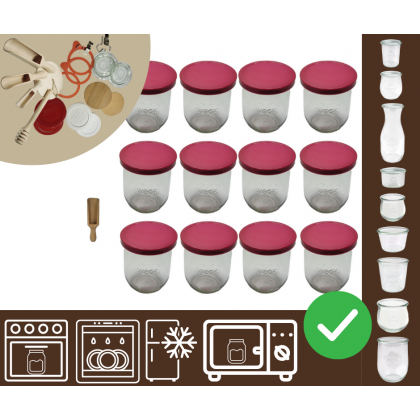 Słoiki WECK 12szt/ silikonowe wieko, miarka słoik 1l 1062ml TULIP