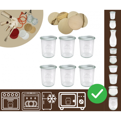 Słoiki WECK x6 / drewniane wieko słoik 160ml MOLD