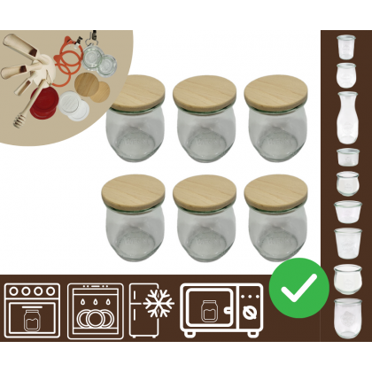 Słoiki WECK 6szt/ drewniane wieko słoik 220ml TULIP
