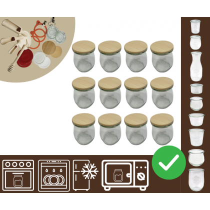 Słoiki WECK 12szt/ drewniane wieko słoik 220ml TULIP