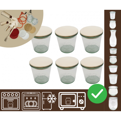 Słoiki WECK 6szt/ drewniane wieko słoik 580ml MOLD