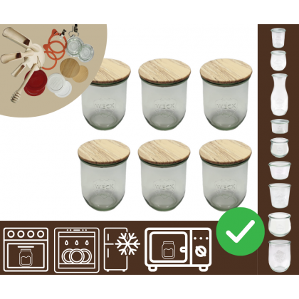 Słoiki WECK 6szt/ drewniane wieko słoik 1l 1062ml TULIP