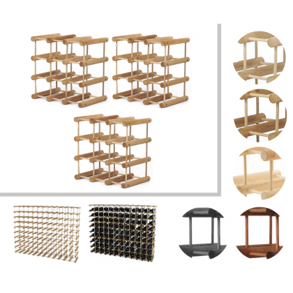 Modułowy stojak na wino x3 /27+6 butelek — RW7 — Olejowany dąb