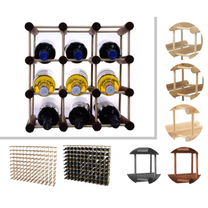 Modułowy stojak na wino /9 butelek — RW7 — Brązowa sosna