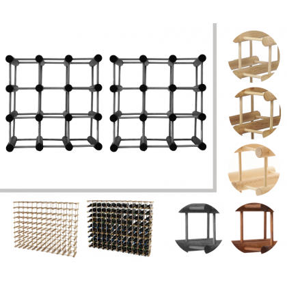 Modułowy stojak na wino x2 /18+3 butelek — RW7 — Szara sosna