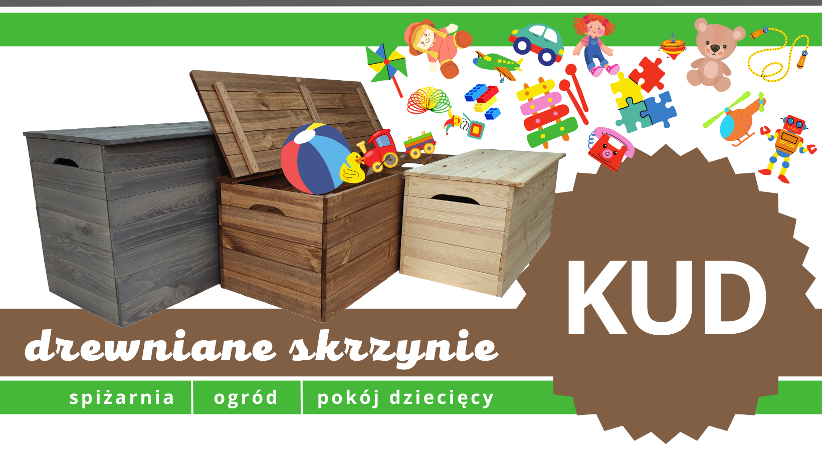 skrzynie drewniane z serii KUD