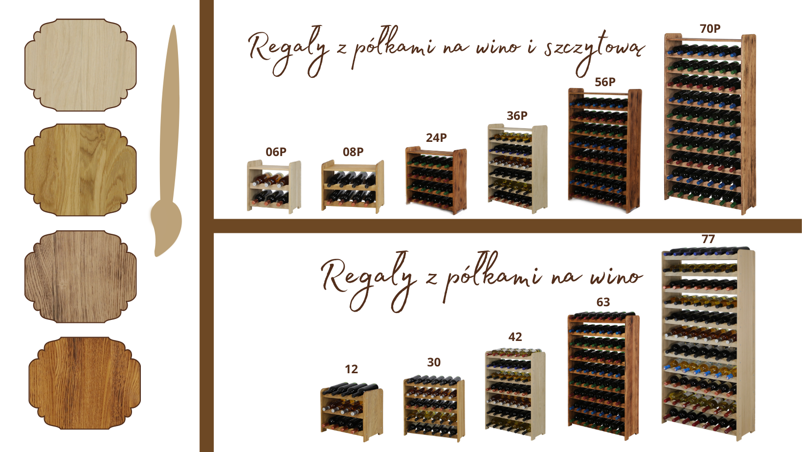 dęowe regały na wina rw22 zestawienie wariantów